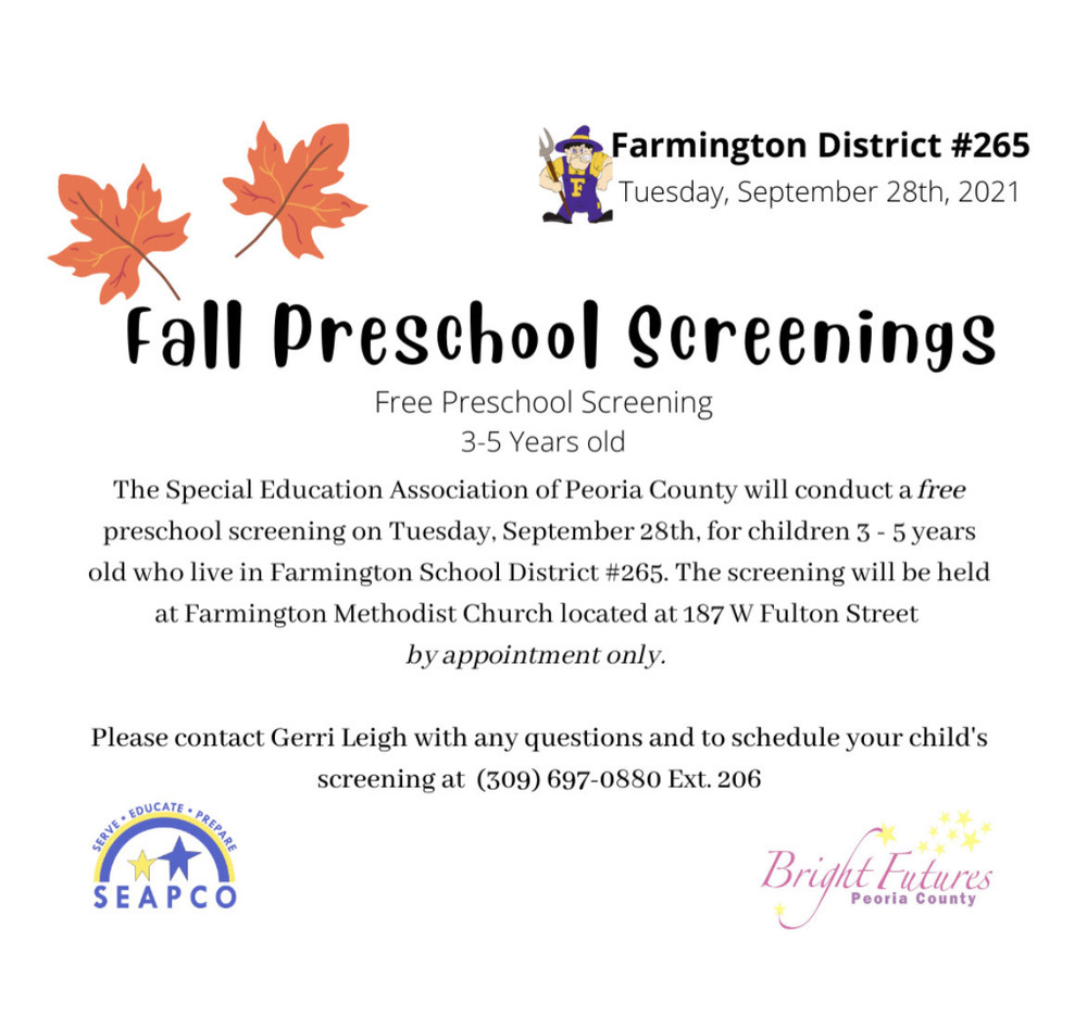 Fall Preschool Screenings