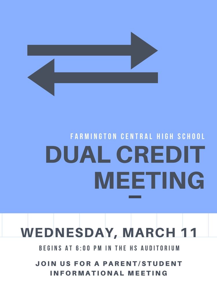 REMINDER: Dual Credit Meeting Tomorrow
