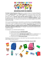 20-21 Kindergarten Early Registration